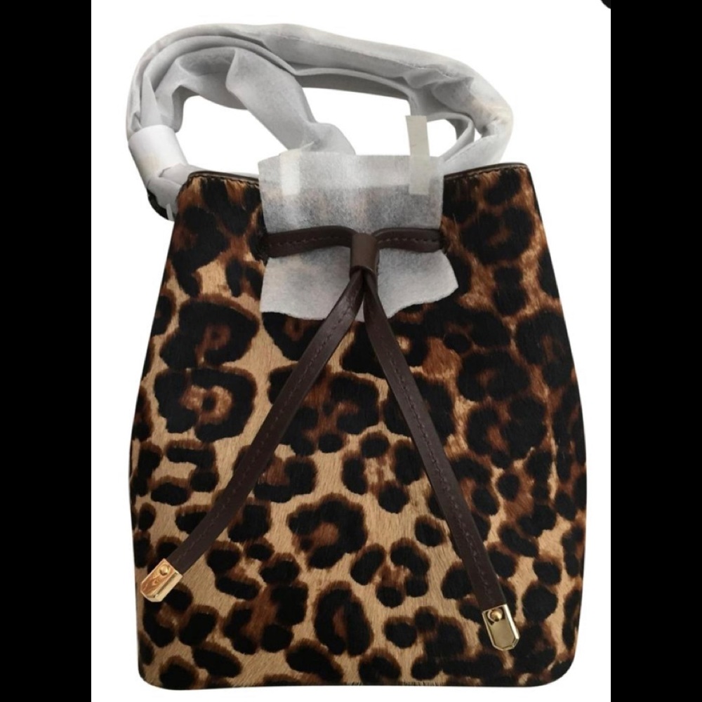 Ralph Lauren Signature collection leopard crossbody calf hair. New.